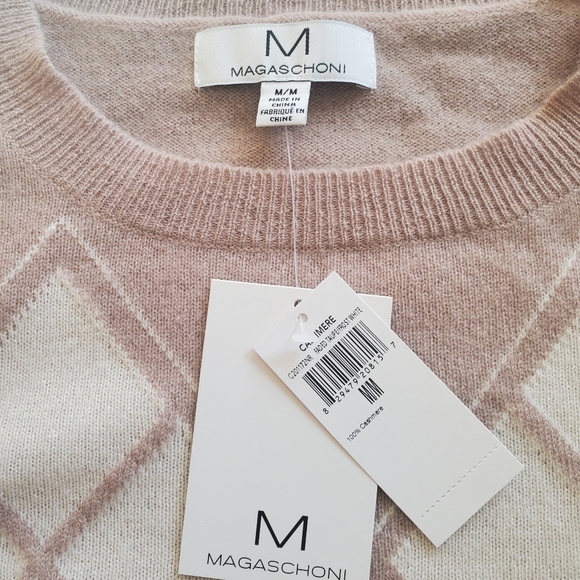 Magaschoni Cashmere Argyle Sweater - Picture 3 of 5